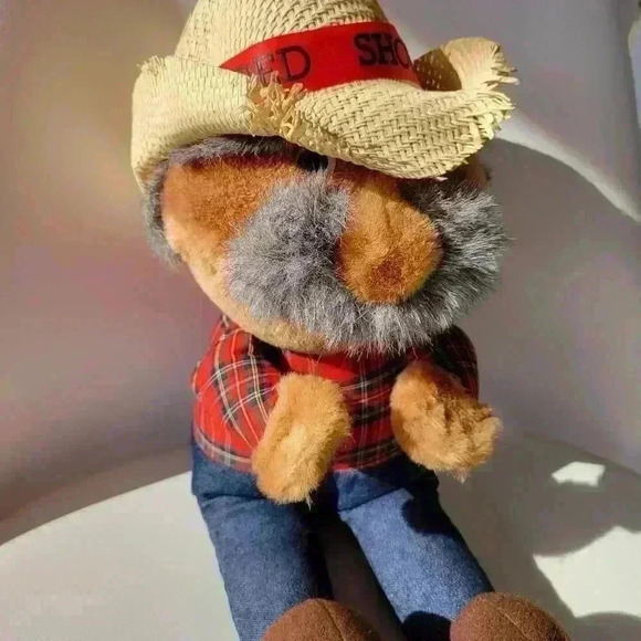 Vintage 1980's Shotgun Red Plush Stuffed Old Man Doll Nashville - Picture 3 of 10